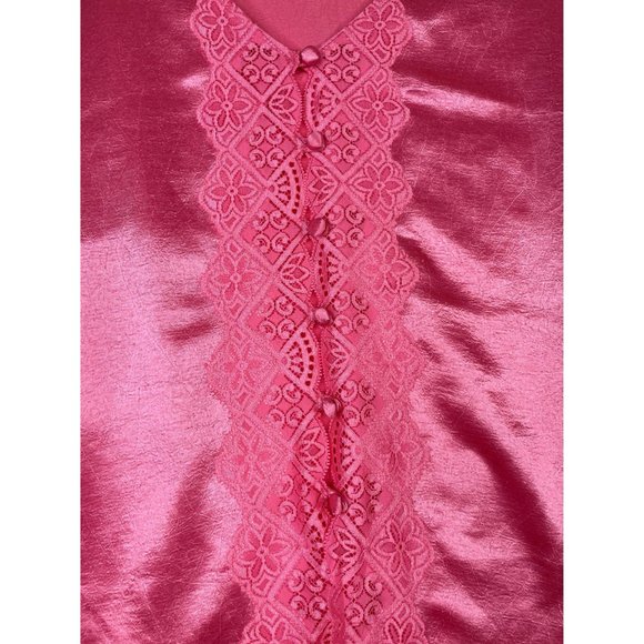 VIctorias Secret Vintage Gold Label Pajama Top size Medium Hot Pink - Picture 3 of 6